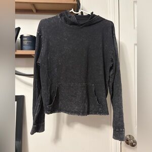 Caution To The Wind Black Acid Wash Long Sleeve